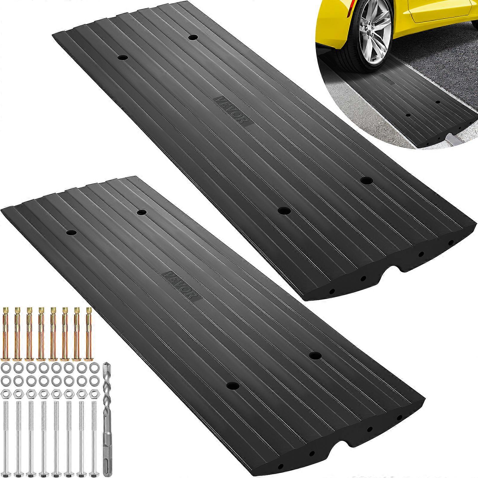 Bordsteinrampe für die Einfahrt, 2er-Pack 1-Kanal-Bordsteinbrücke, 22046 lbs Kapazität Gummi-Bordsteinbrücke für die Einfahrt