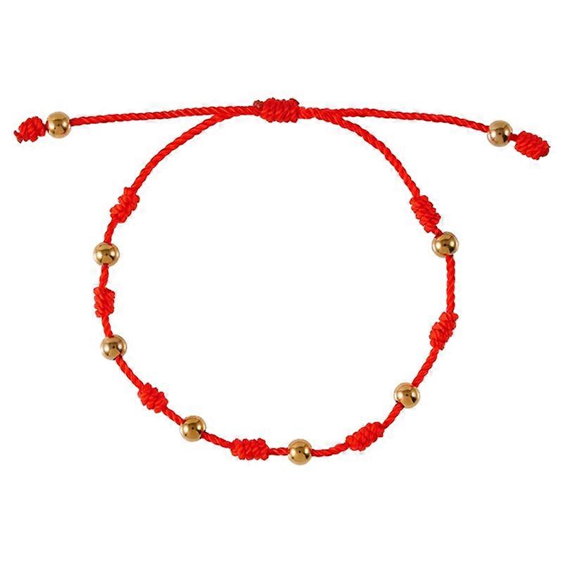 7 Knot Red String Bracelet Handmade Woven Lucky Charm Bangle for Prosperity
