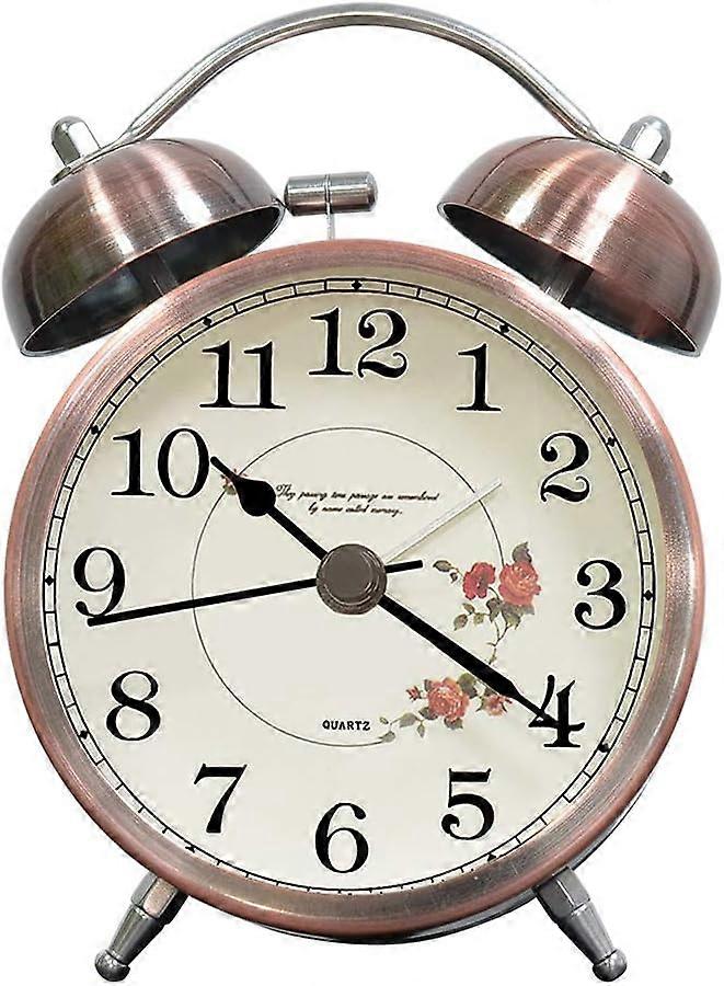 Classic Bell Alarm Clock, Vintage Retro Silent Alarm Clock, Luminous Analog Alarm Clock for Child, Adult