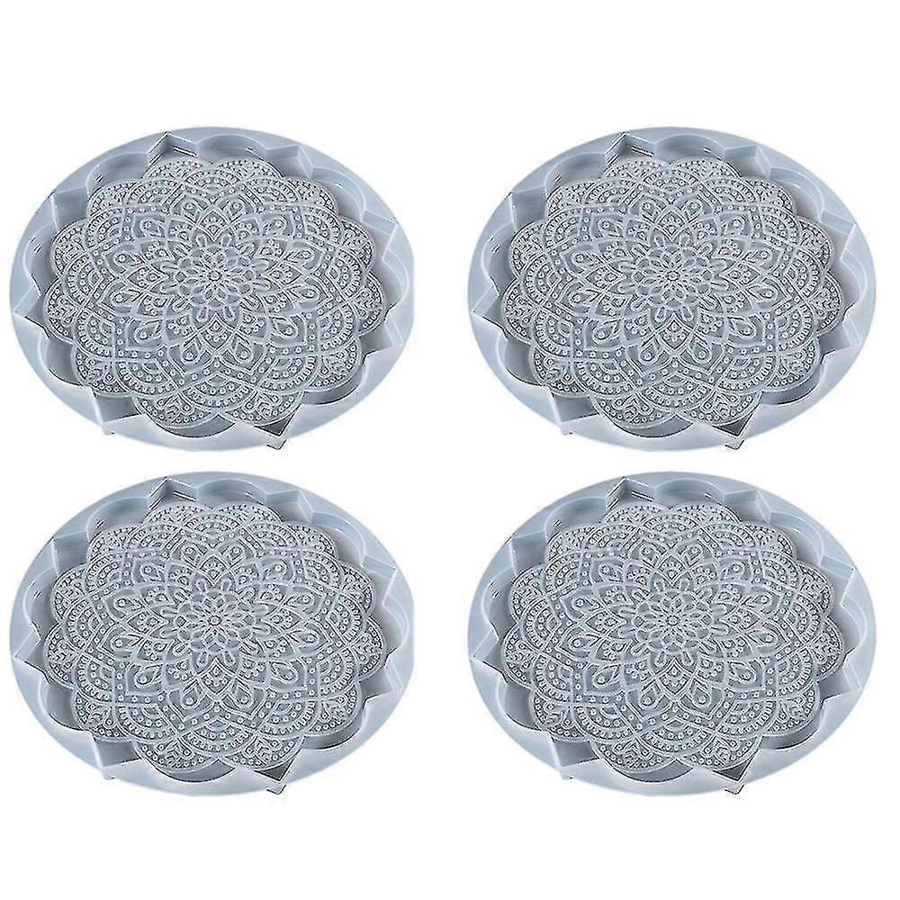 4pcs Mla Flower Er Mold Diy Epoxy Resin Silic Mold Home Furnishing Table Ra
