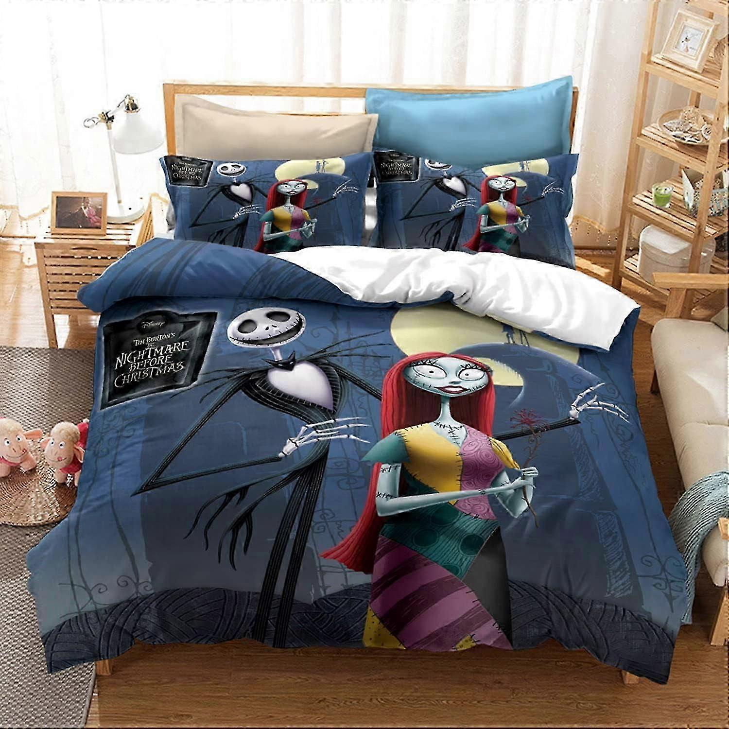Bed Sheets Felu Bedding Duvet Cover Set, The Nightmare Before Christmas Pattern Comforter Cover Set Bringing you warmth