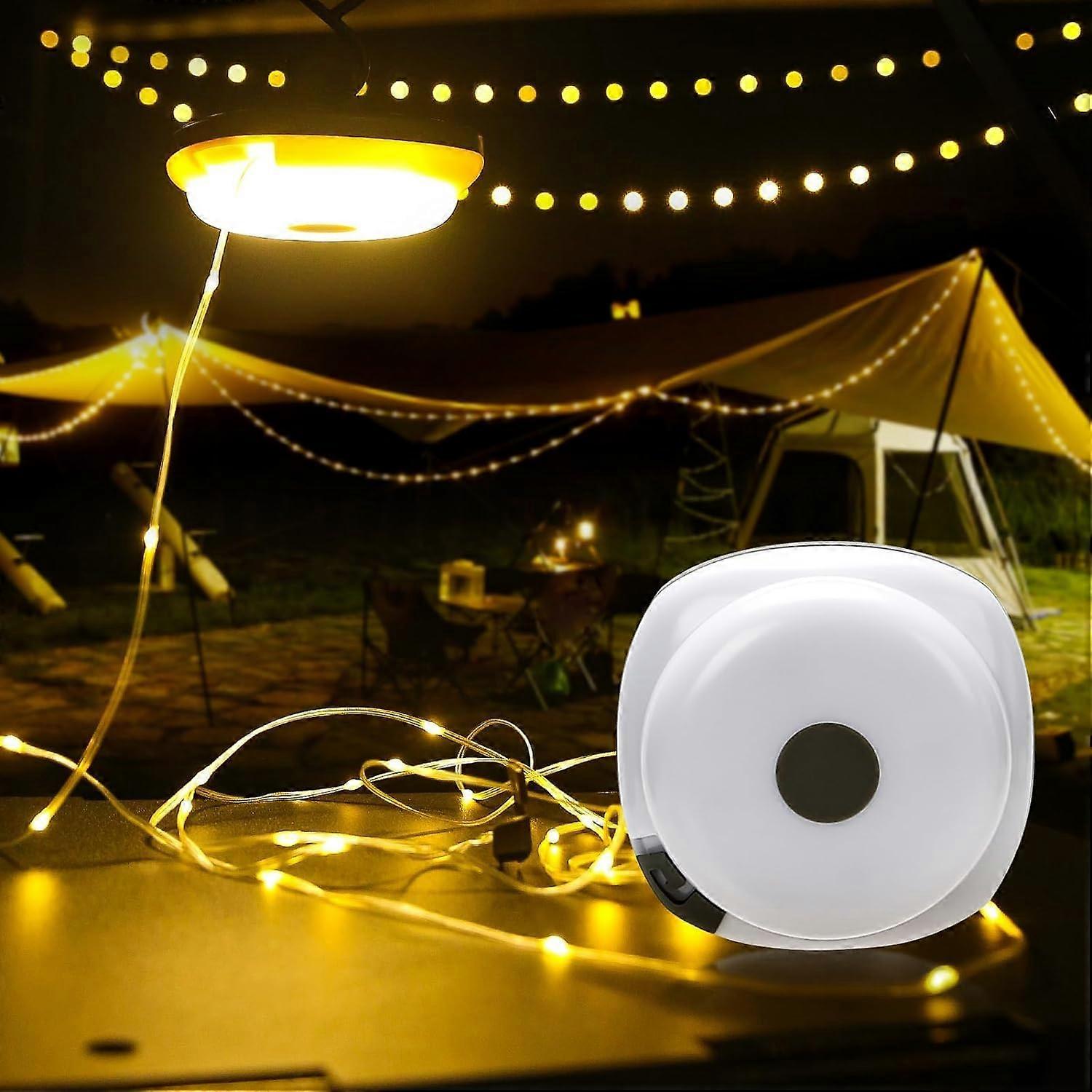 Camping Lamp, 2-in-1 USB Fairy Lights Camping 10 m, Fairy Lights Camping Awning, IP67 Waterproof Portable Camping Light