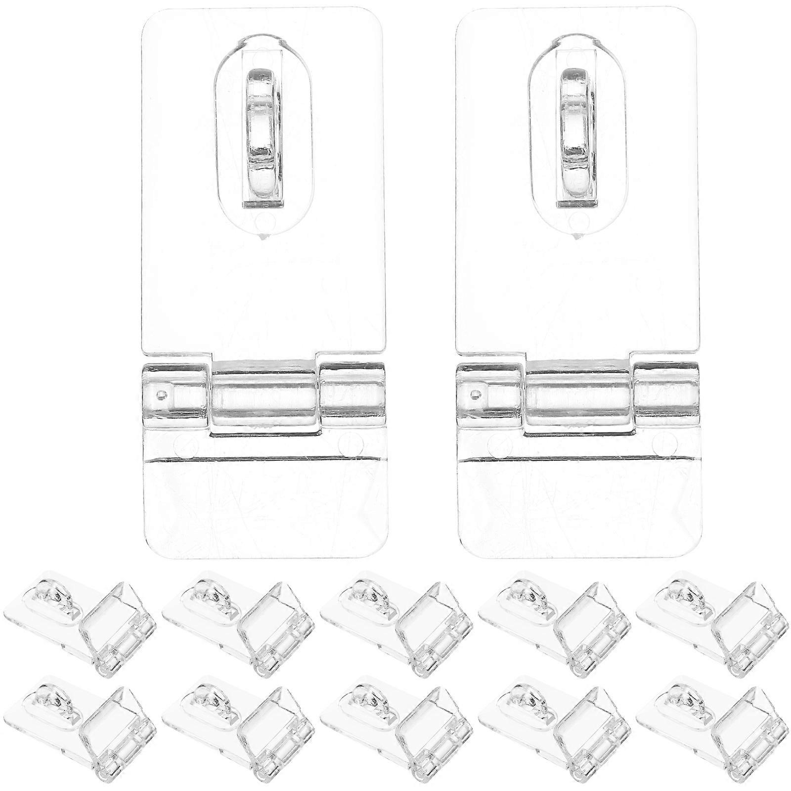 12 Sets Acrylic Hasp Buckles Hasp Lock Transparent Jewelry Box Latches Buckle