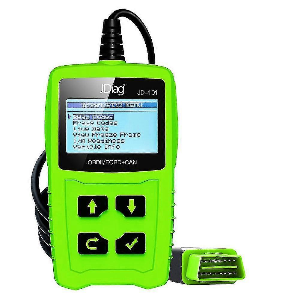 Jd101 Obdii Eobd Code Scanner Car Vehicle Lcd Error Reader Diagnostic Device Green