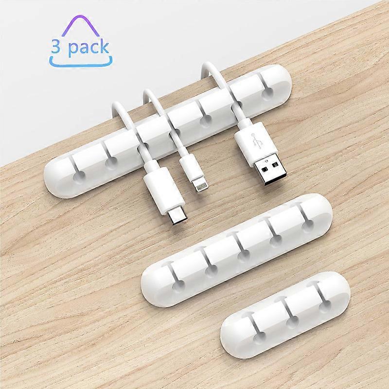 White Cable Holder Cable Clamps Cable Management, 3 Pack Cable Clips Cable Management Cable Organizer Versatile Cable Management