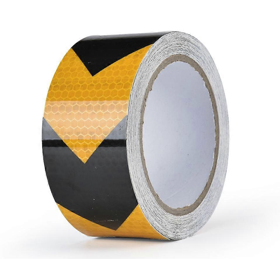 45Mx5cm Reflective Warning Tape, Reflector Safety Tape for Arrow Orientation, Warning Sign, High Visibility, High Intensity, Arrow in Yellow and Black