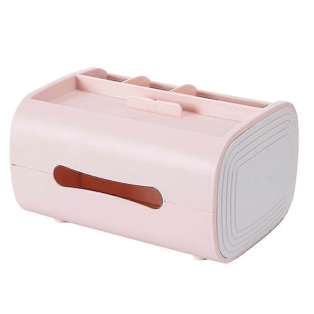 Home Living Room Creative Tissue Box Multi-function Paper Box(pink)