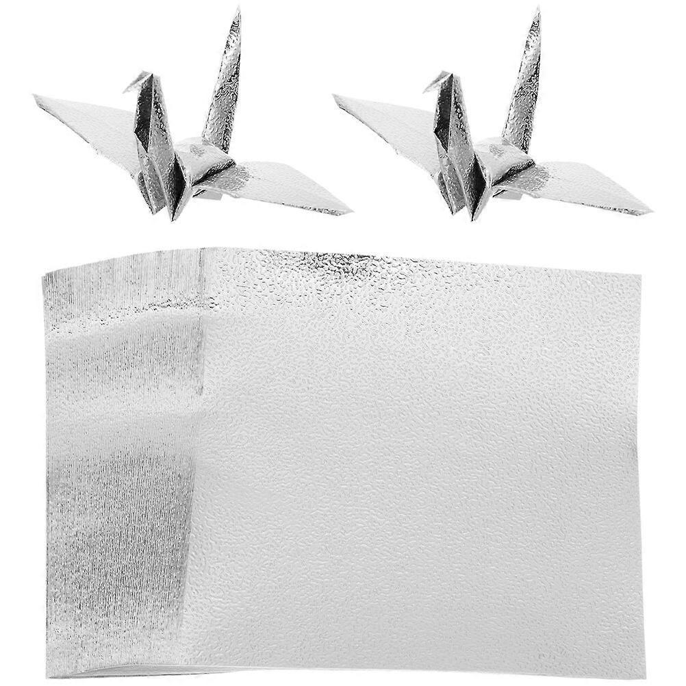 100 Sheets of Square Folding Paper Origami Paper Origami DIY Paper Silver Color Origami Paper
