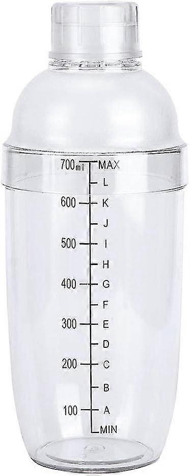 For Cocktail Shaker: Plastic Transparent Beverage Shaker with Removable Teapot, Mixing Shaker with Gradation (700ml)