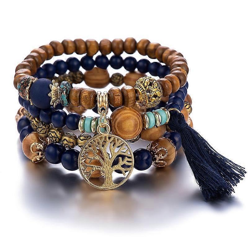 Bracelet - Bohemian Multilayer Beads - Mystic Blue Serenity