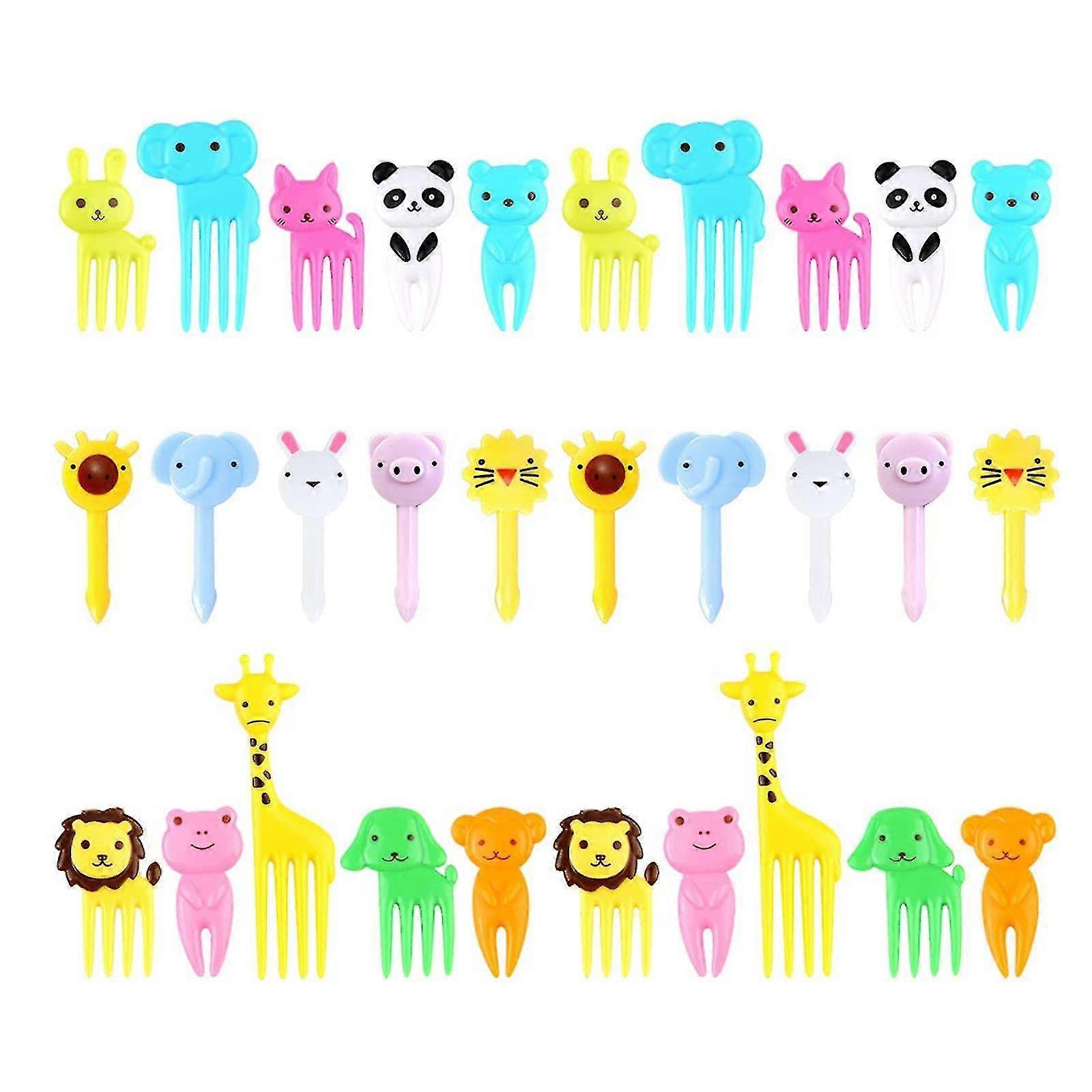 30xミニキッズアニマルフードフルーツピックフォークランチボックスアクセサリーデコラツールTW