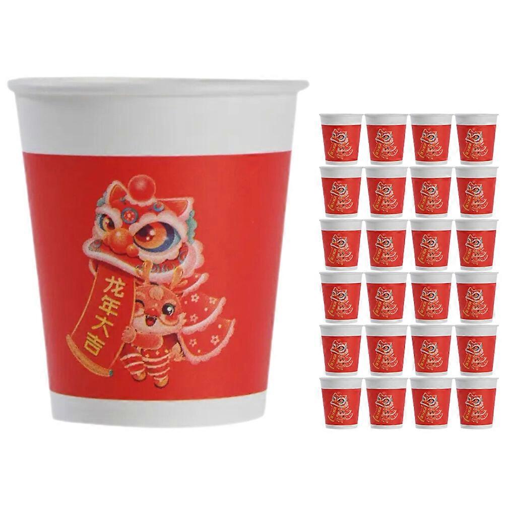 50pcs Gobelets En Papier Jetables Thème Nouvel An Gobelets En Papier Fête Gobelets D’eau En Papier
