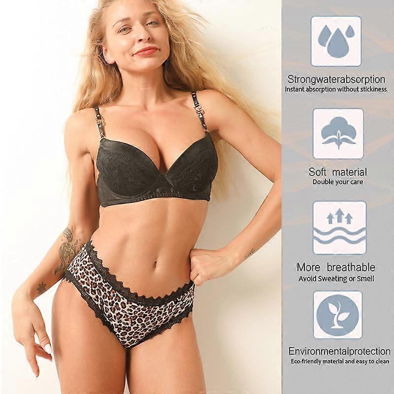 Leopard Print Menstrual Panties  Four Layer Leakproof Menstrual Panties For Periods High Waist Physiological Pant S-4XL