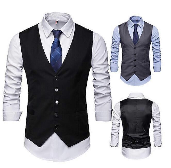 Men's V-neck Sleeveless Slim Fit Jacket Casual Vests