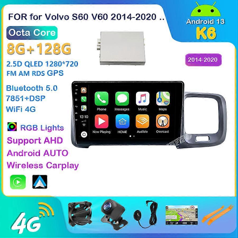 9 '' Android 13 per Volvo S60 V60 2011-2018 Autoradio Touchscreen Radio Multimedia Video Navigazione GPS schermo monitor auto