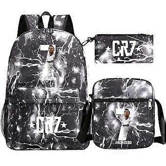 Ronaldo CR7 Football Backpack Set pezzi, Borse da scuola per ragazze e  ragazzi, Zaino da viaggio per laptop, Zaino da donna, Borse a tracolla con 