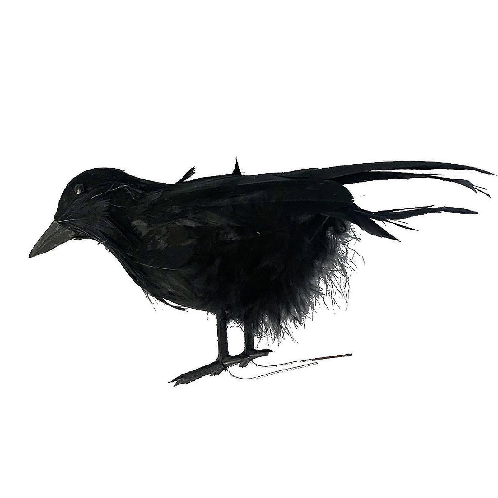Crow Prop Handmade Raven Shape Black Stand Fly Crows Prop for Outdoor JIKAIX