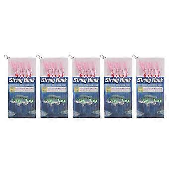 20246 Haken Kleurrijke Veer Vissen String Haken Vissen Lure Bait Rig Tackle voor Zoetwater 14