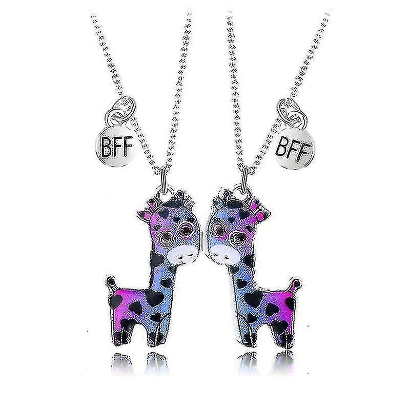 2pcs Matching Necklace For Best Friends Personalized Magnet Heart Pendant