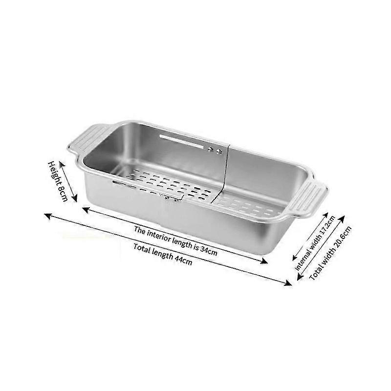 Multifunksjonell kjøkkenvask Avløpsstativ Uttrekkbar avløpskurv i rustfritt stål over vasken Oppvask Tørkestativ