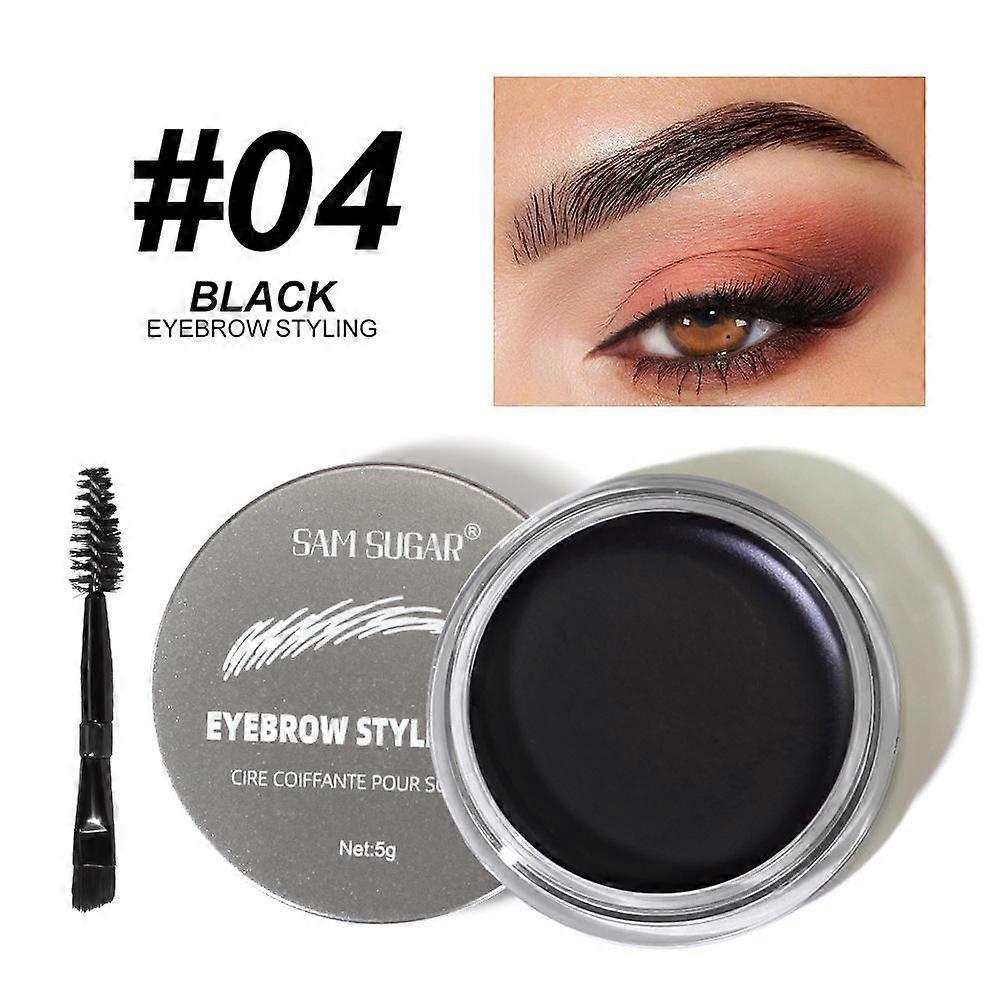 04#BLACK(D)$SAM SUGAR Long-lasting eyebrow dye natural waterproof three-dimensional wild eyebrow brush wax transparent gel 5g
