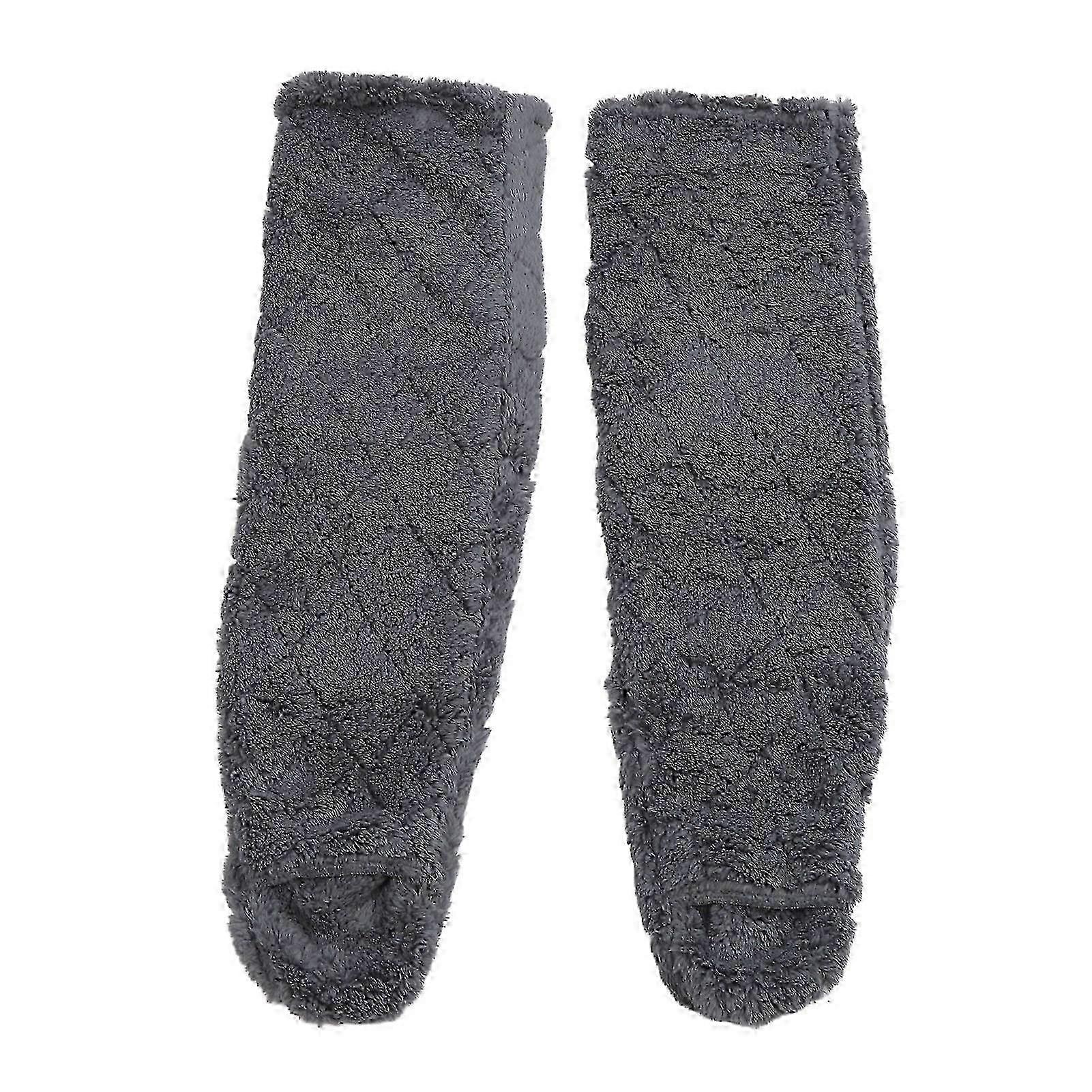 1 Pair Over Knee High Fuzzy Socks Soft Warm Comfortable Plush Slipper Stockings Furry Long Leg Warmers For Winter Summer
