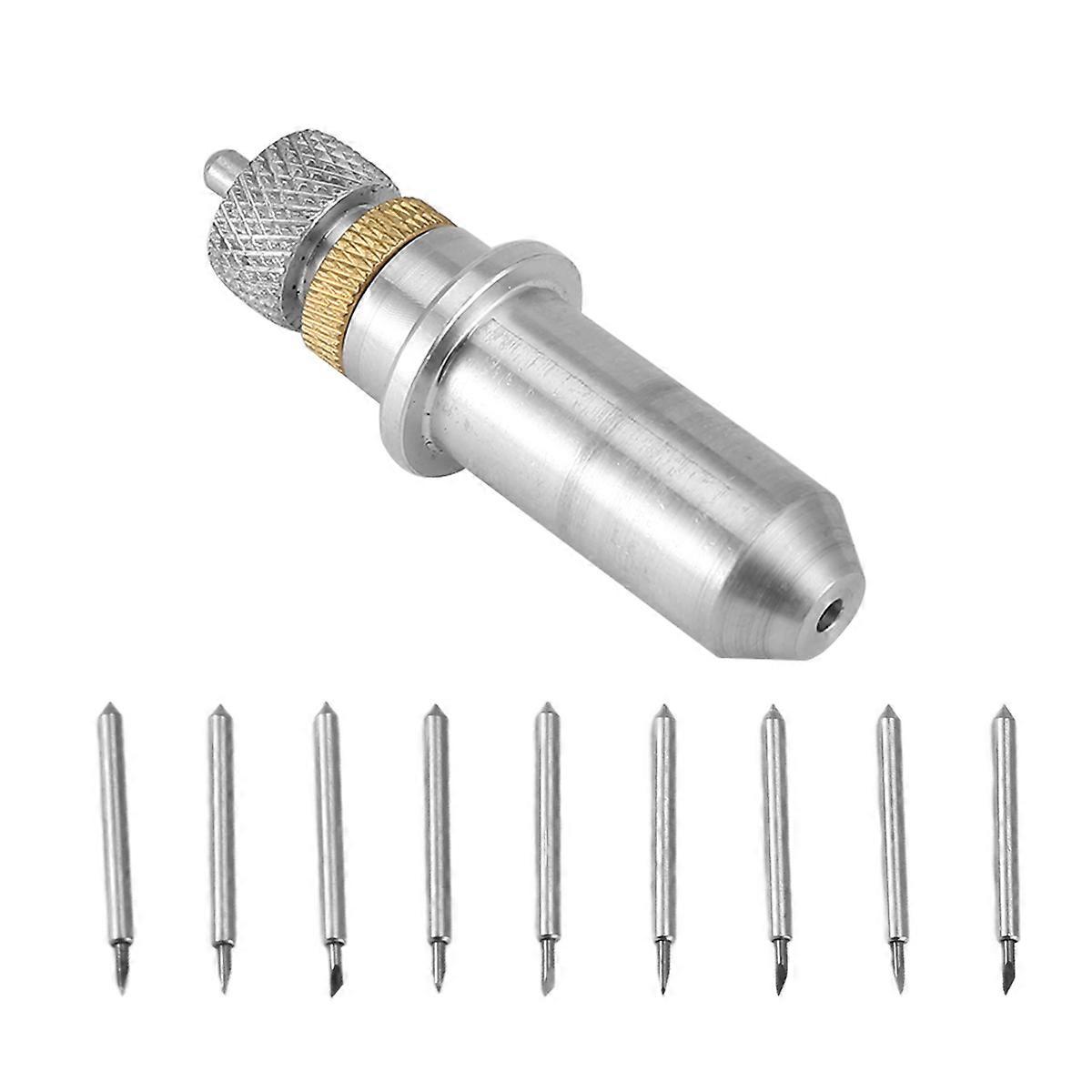 1Pc Tungsten Steel Carving Cutting Plotter Blade Holder With 9Pcs 30/45/60 Degree Vinyl Cutter 23x2Mm