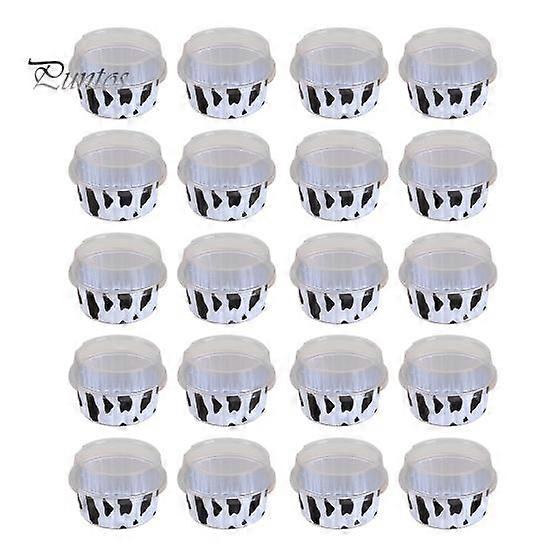 20Pcs Tinfoil Box with Lid Reusable Disposable Round Food Grade Non-Stick Oven Safe Cupcake Container Aluminum Foil Bowl Baking Mold Kitchen Supplies