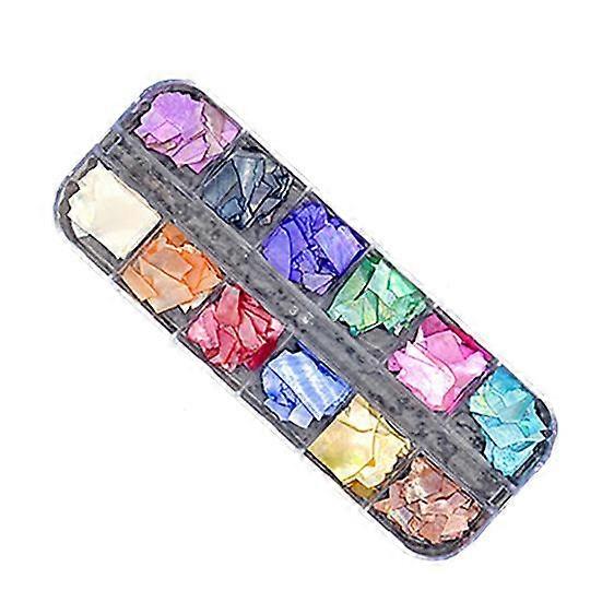1 Box Nail Decoration Vibrant Color Irregular Shape Attractive Shell Fragment Nail Decor DIY Fake Nail