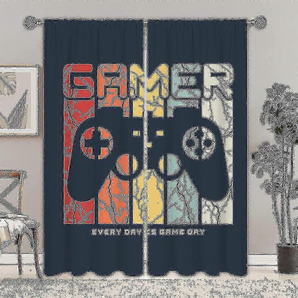 Yetişkin Anti-mantar Oyuncu Baskı Perde Su Geçirmez Pencere Çubuğu Cep Karartma Modern Yuva Üst Balkon 2 Panel / set