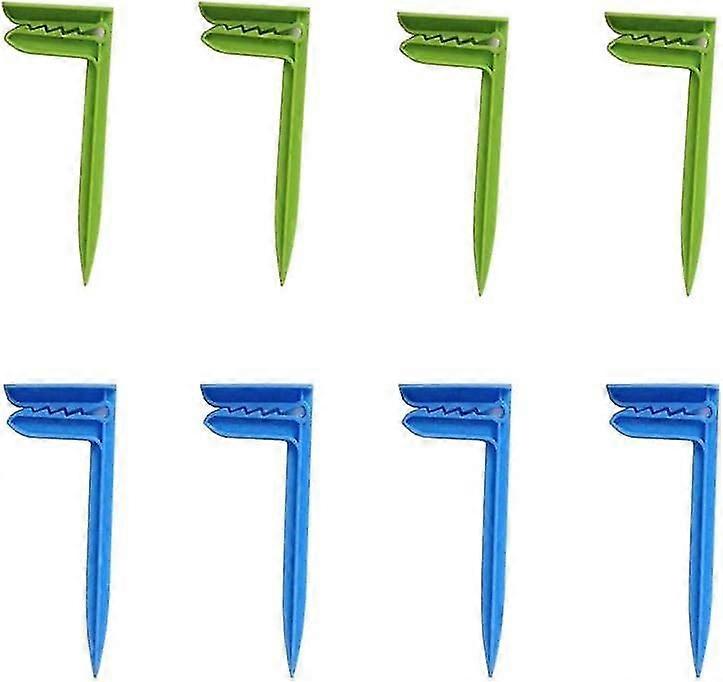 8 Anchor Stakes Clamps - Picnic Blanket, Beach Towel Holders On Sand Or Lawn- Secure Tarps Camping Tent - No More Fly Away Towels And Blankets