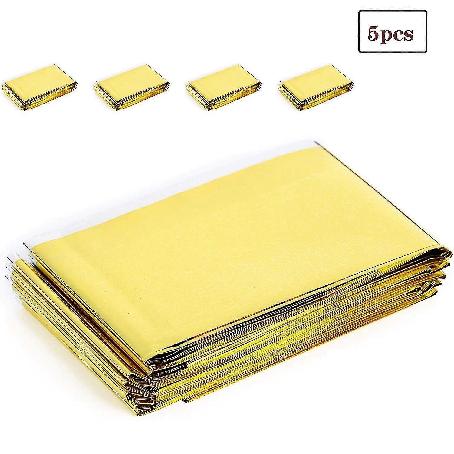 Emergency Blanket, First Aid Blanket, Isothermal Rescue Blanket And Rescue Whistle, 210x160 Cm (5 Pieces)