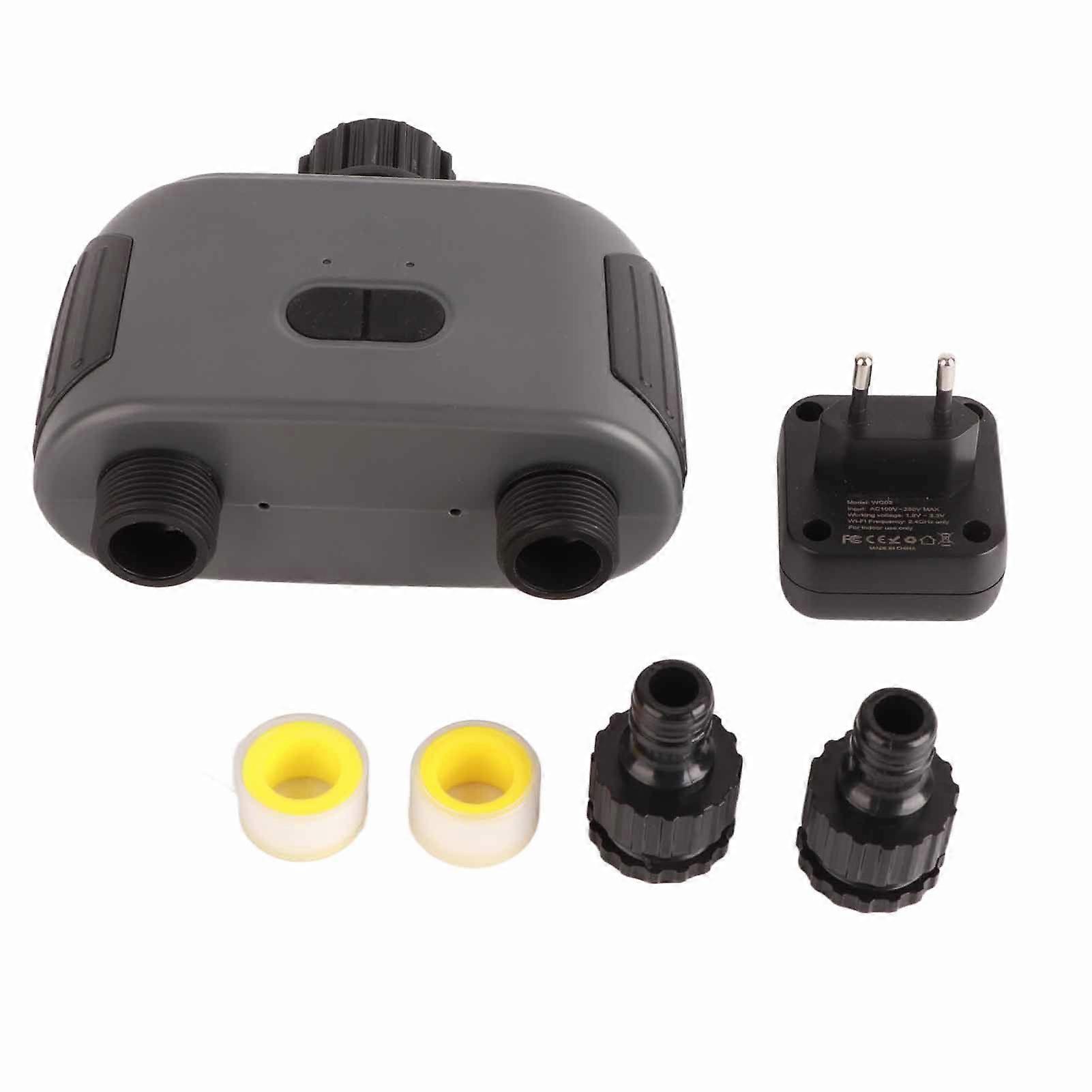 WiFi Sprinkler Timer 2 Zone Automatic Watering G3/4 Thread Smart Water Timer Irrigation Timer for Yard Garden 100250V EU Plug