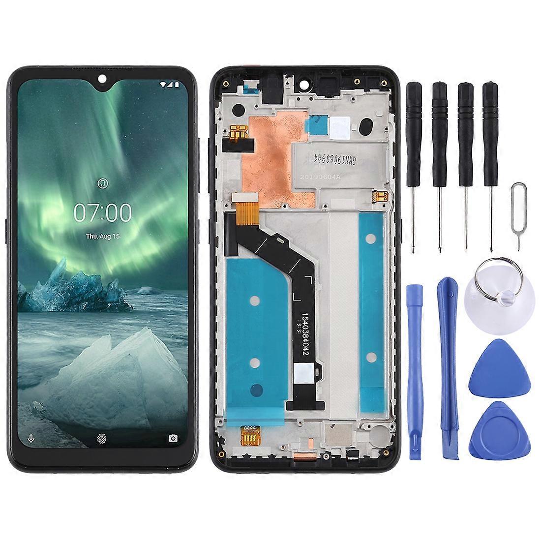 Ecran LCD TFT pour Nokia 7.2 TA-1196 Numériseur Assemblage complet avec cadre