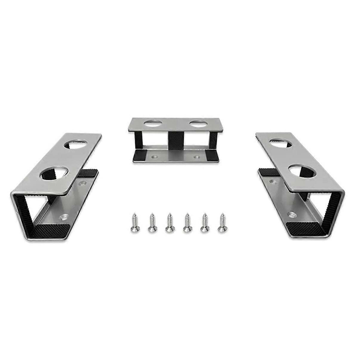Under Desk Laptop Stand, Metal Under Desk Shelf Holder for Laptop, Keyboard with Anti-Scratch Silicone (Silver)