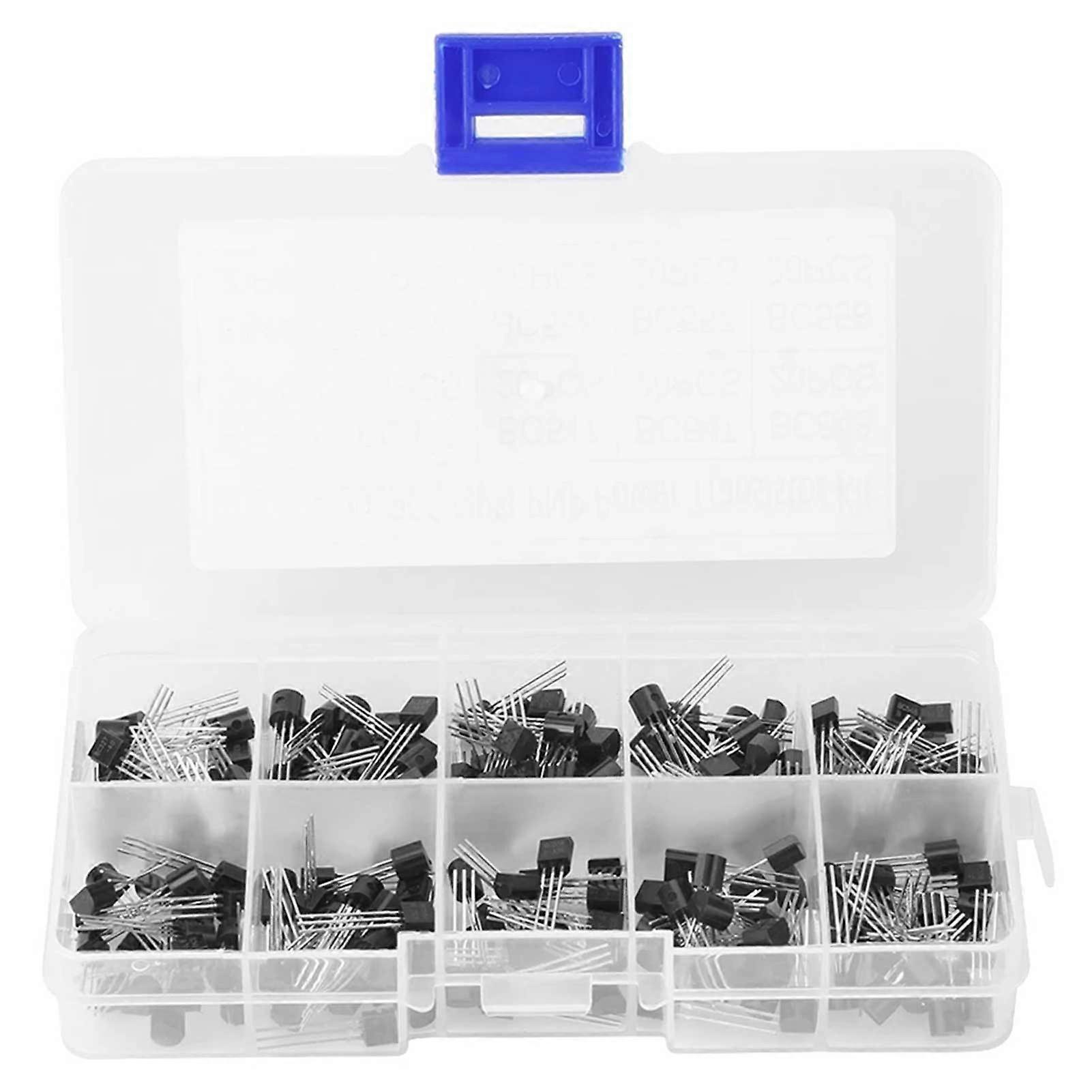 200pcs 10 Values NPN PNPs Transistor Assortment Kit Universal DIY Electronic Kit Components for Audios Radio