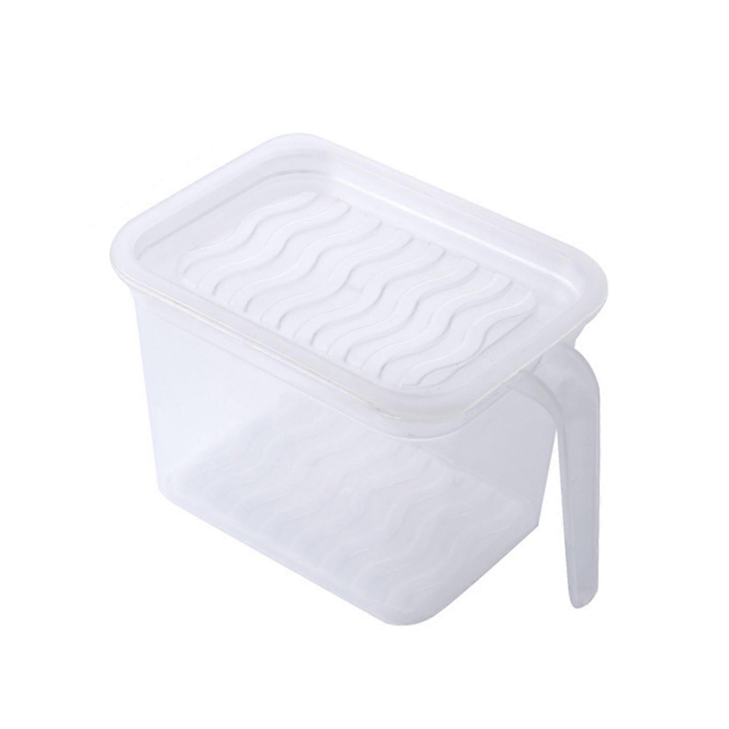 Refrigerator Storage Box with Lid Handle Stackable Clear Large Capacity Dishwasher Safe Vegetables