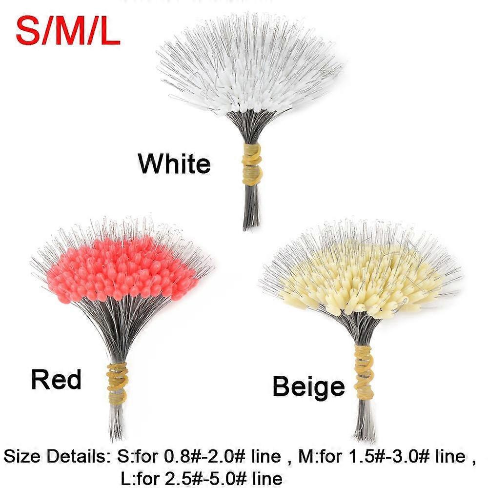 300Pcs Silicon Space Bean Profession Fishing Float Resistance Anti-Strand Fish Line Fishing Gear Connector Stopper 0.8/1.5/2.5#
