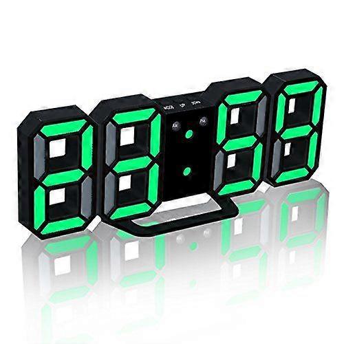 Electronic LED Digital Alarm Clock [Upgrade Version] , Clocks Can Adjust The LED Brightness Automatically in Night (Black/Green)