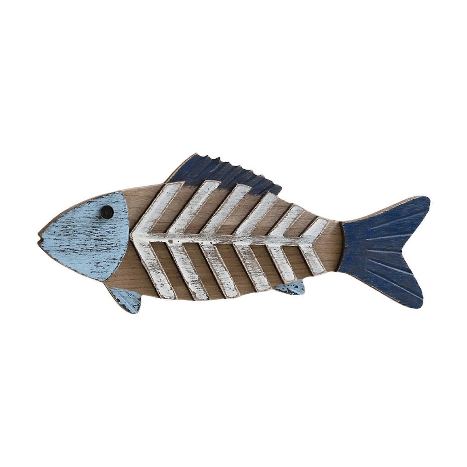 Décoration suspendue en forme de poisson créative, bois poisson suspendu signe pendentifs nautiques décors d’art mural pour la maison et le bureau