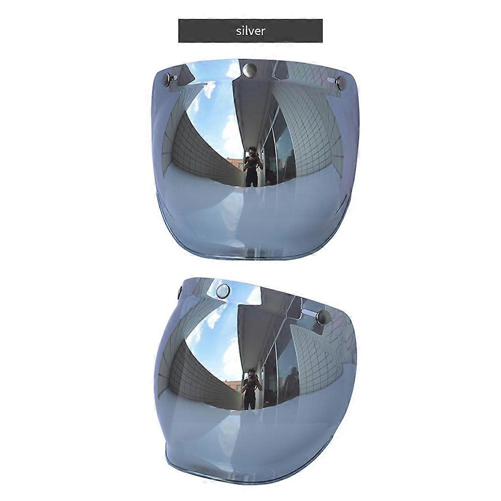 Helmet Bubble Visor Motorcycle Helmet Windshield Lens with Flip Bracket for 3-Snap Open Face Helmets