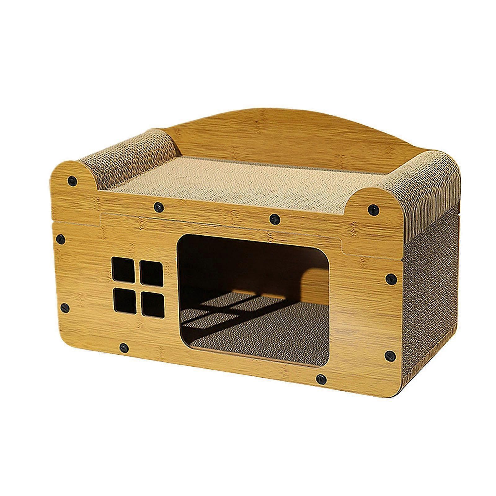Cat Corrugated House Scratcher Bed Resting and Sleeping Play House Cat House