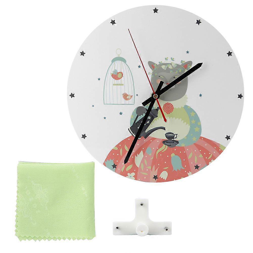 Nordic Wall Clock Retro Animal Design Metal Round Clock Modern Fashion Style Model B