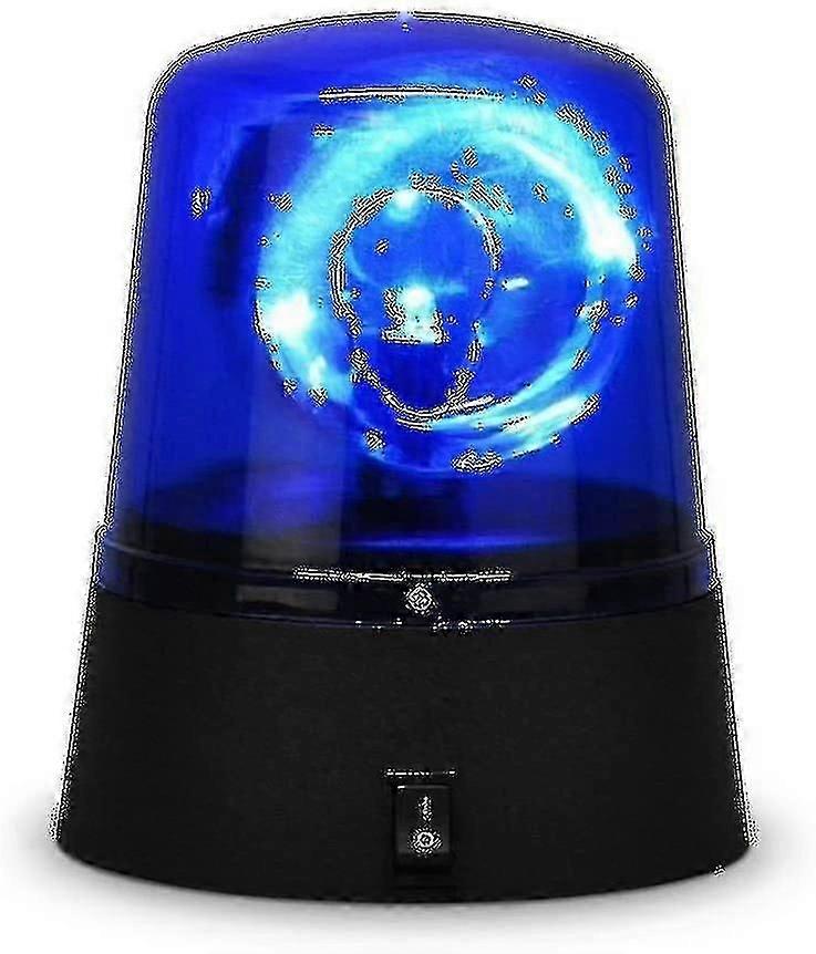 Rotating Blue LED Strobe Light for DJ Parties - Disco Beacon with Siren Sound Effects