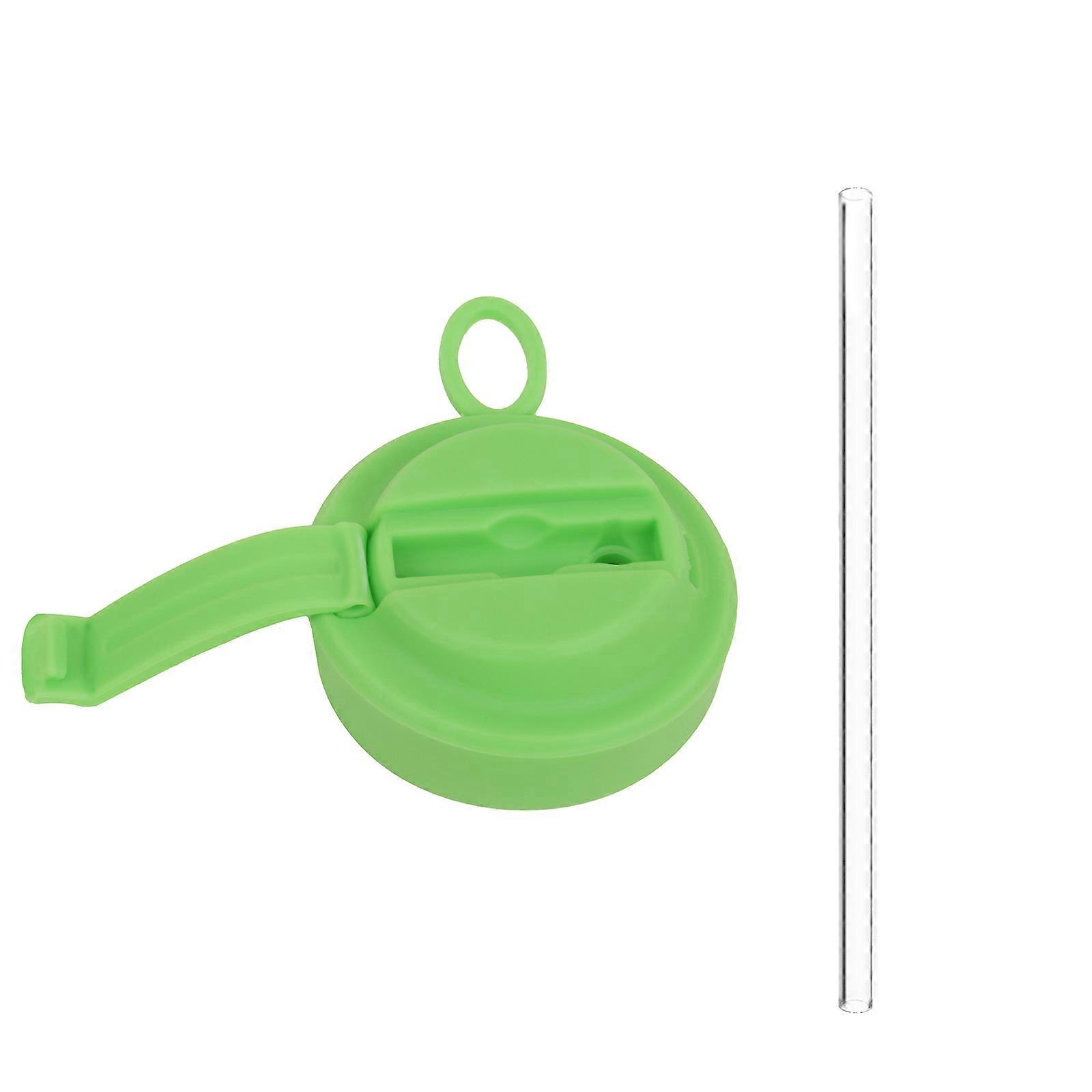Silicone Can Cover with Straw for Spill Prevention Assorted Color Can Top Airtight Seal Lid for Outdoor Activities  green