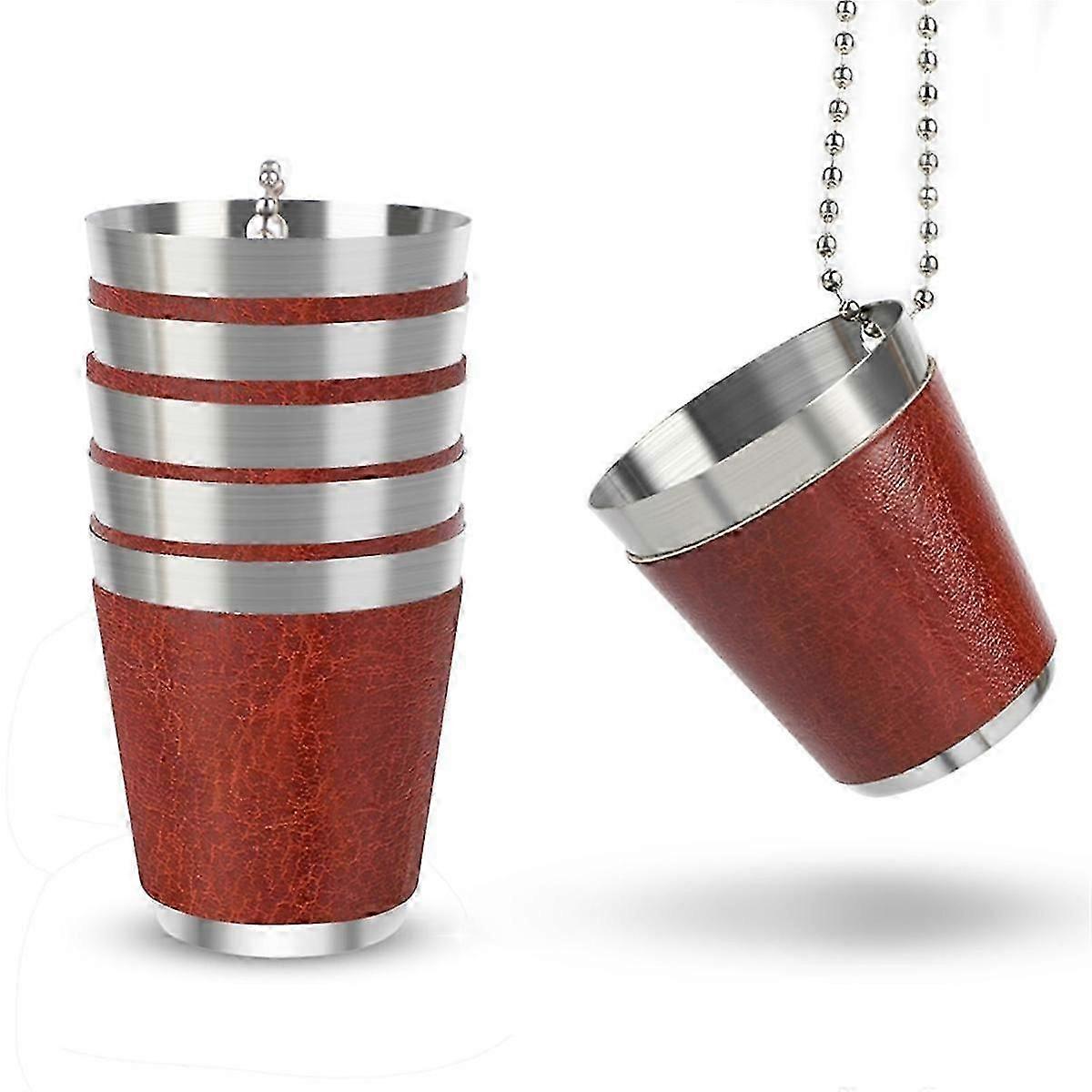 Πακέτο 6 Shot Cups Metal for Hanging Shot Glasses Ανοξείδωτο Ατσάλι με Chain Shot Glass 30ml Shot
