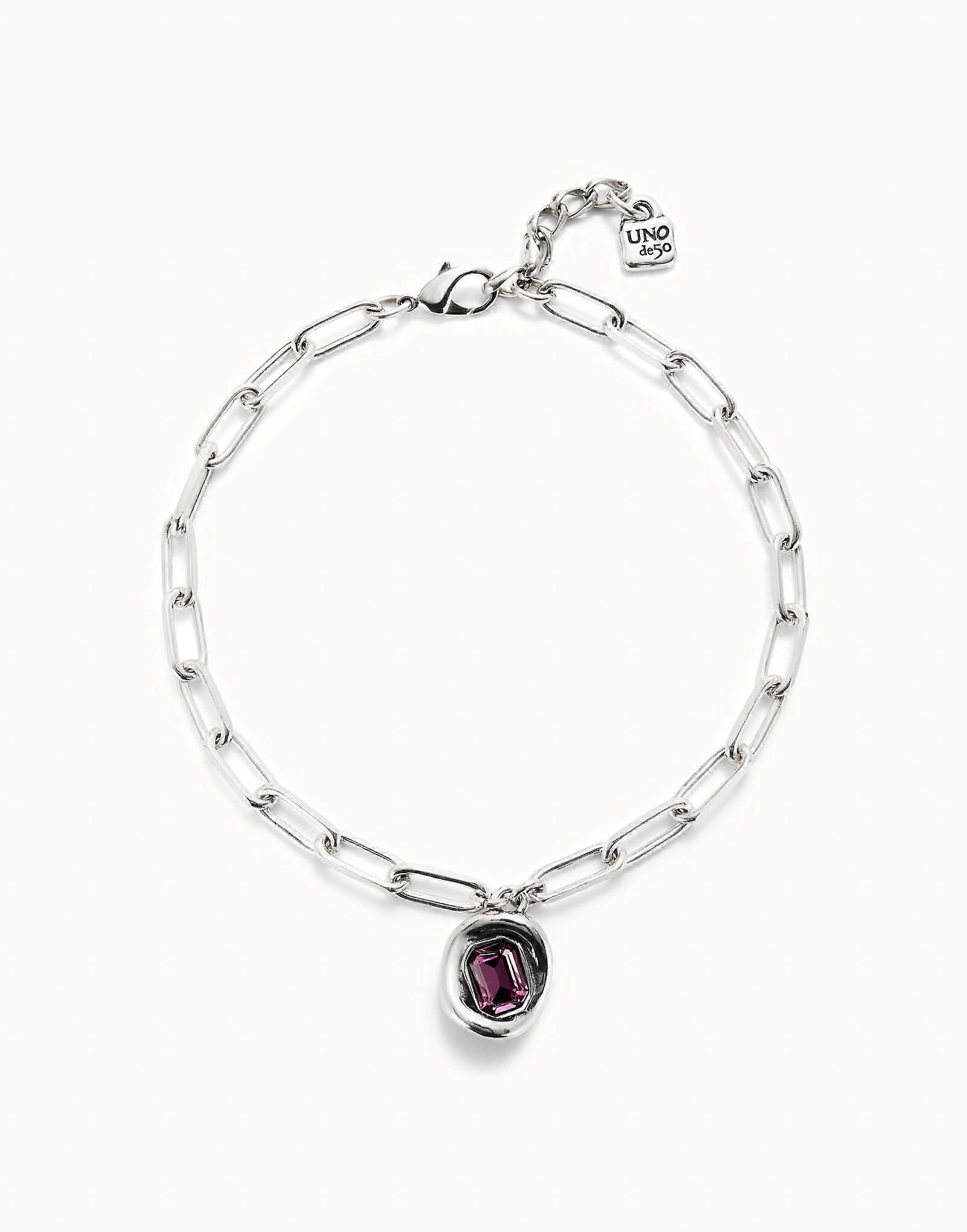 Sterling Silver Plated Faceted Crystal Pink Necklace COL1945RSAMTL