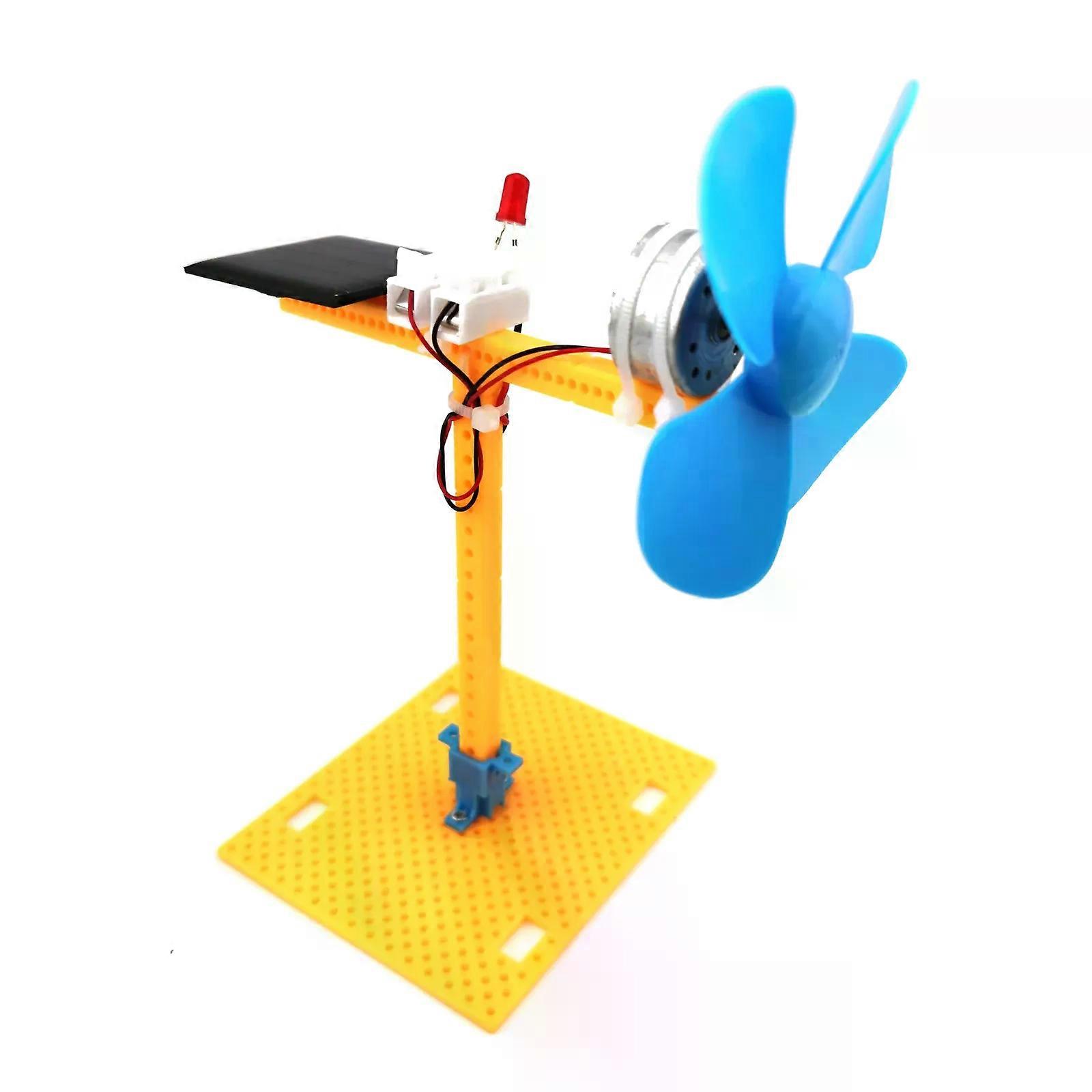 太陽と風力エネルギーを動力源とするファンモデルDIY科学実験キットのおもちゃ子供の子供のための手作りの教育ギフト