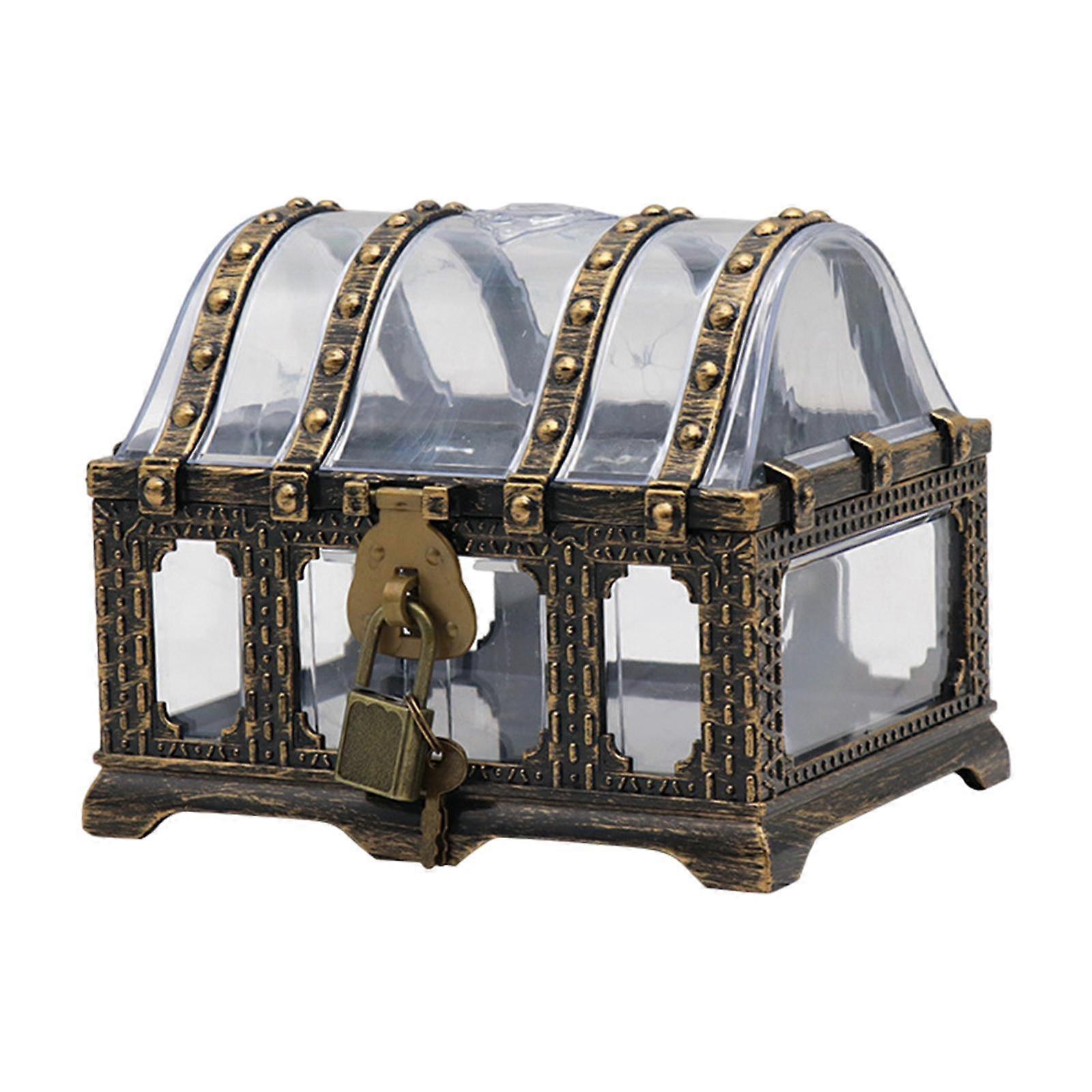 Retro Style Pirate Treasure Chest Large Size Decorative Box Toy Treasure Box