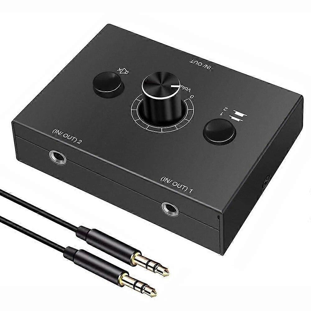4-Port 35mm Bi-directional Switching Audio Converter Splitter High Stereo Audio Playback Connector Audio Sharing Active Speakers and Headphones